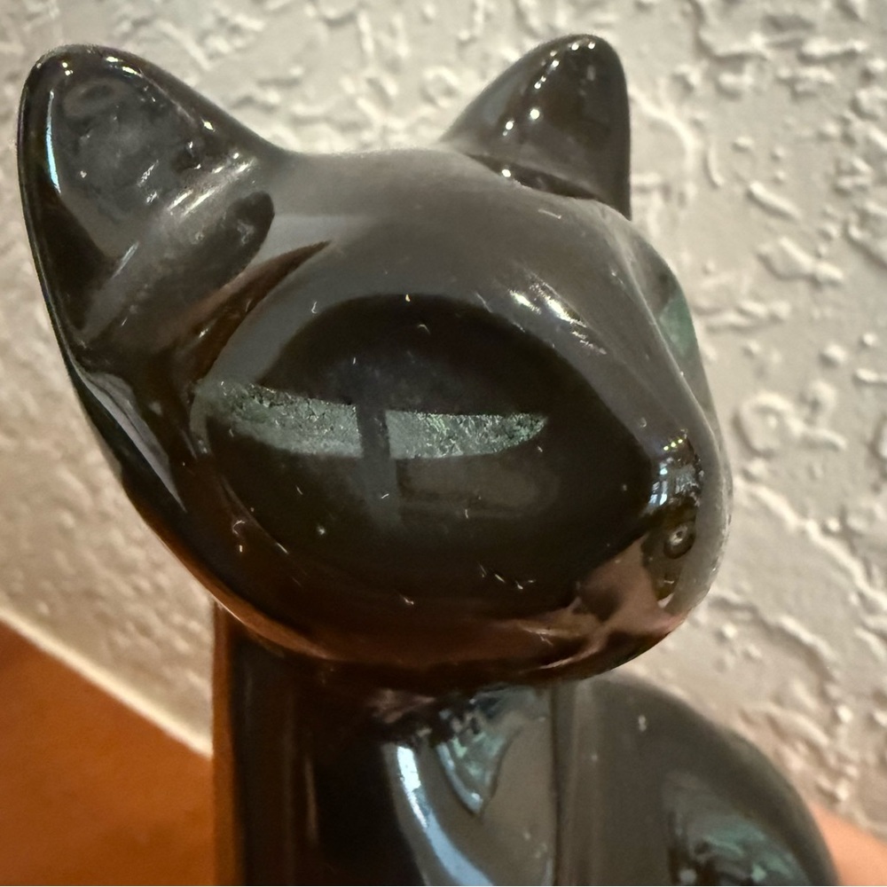 MCM Black Ceramic Cat Figurine - Picture 3 of 7